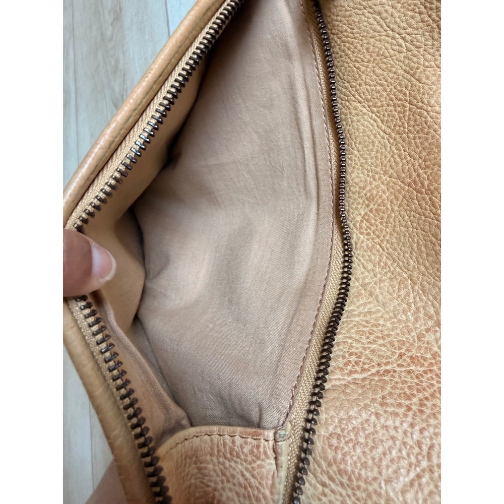 Rock Paper Scissors Pebbled Leather Crossbody Bag Asymmetrical Zip EUC - Picture 5 of 10